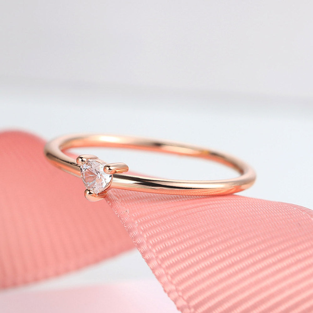 Classic Heart Shaped Zircon Ring for Women