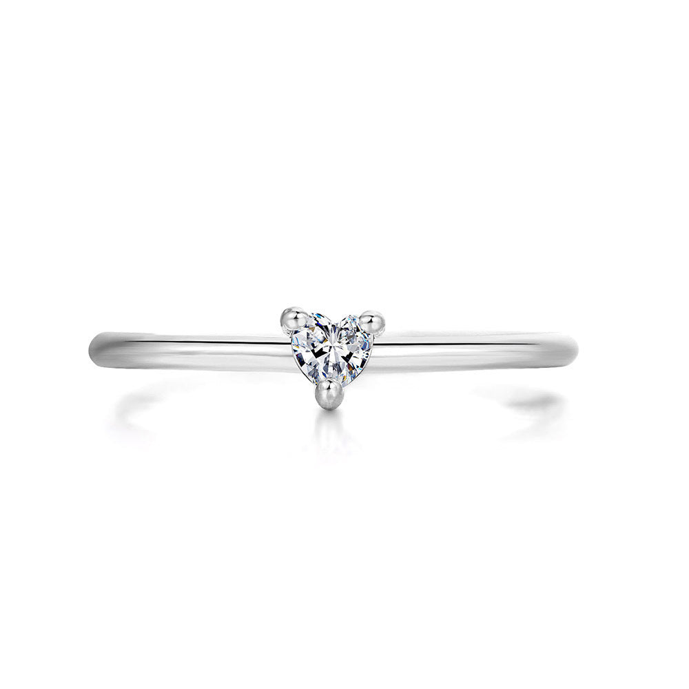 Classic Heart Shaped Zircon Ring for Women
