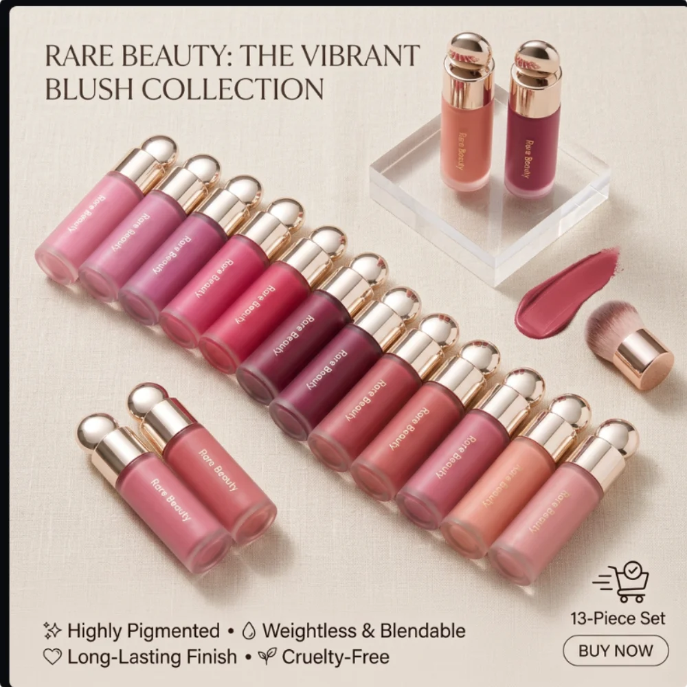 Rare Beauty Long-lasting Ultra-pigmented Liquid Blush Mistake-proof Seamless Airy Lightweight Worth Virtue Hope Joy Blush Makeup