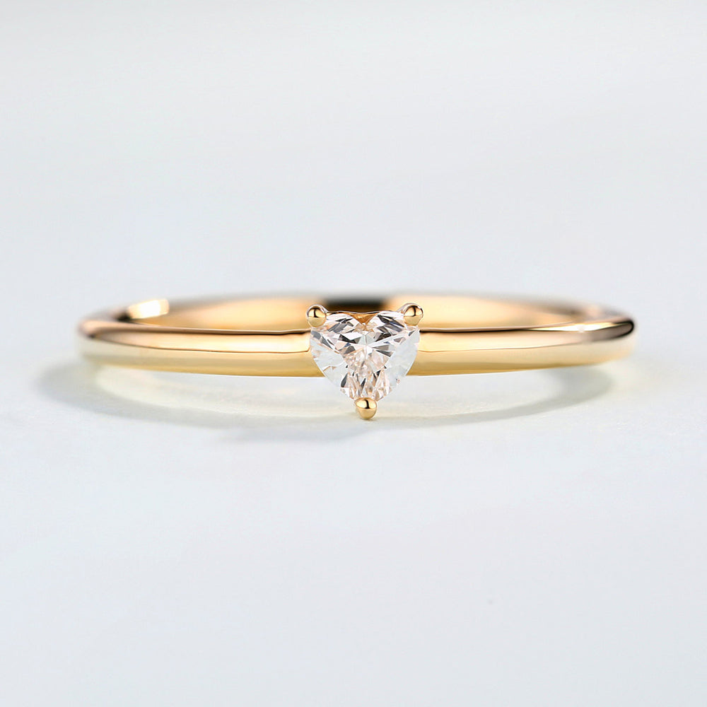 Classic Heart Shaped Zircon Ring for Women
