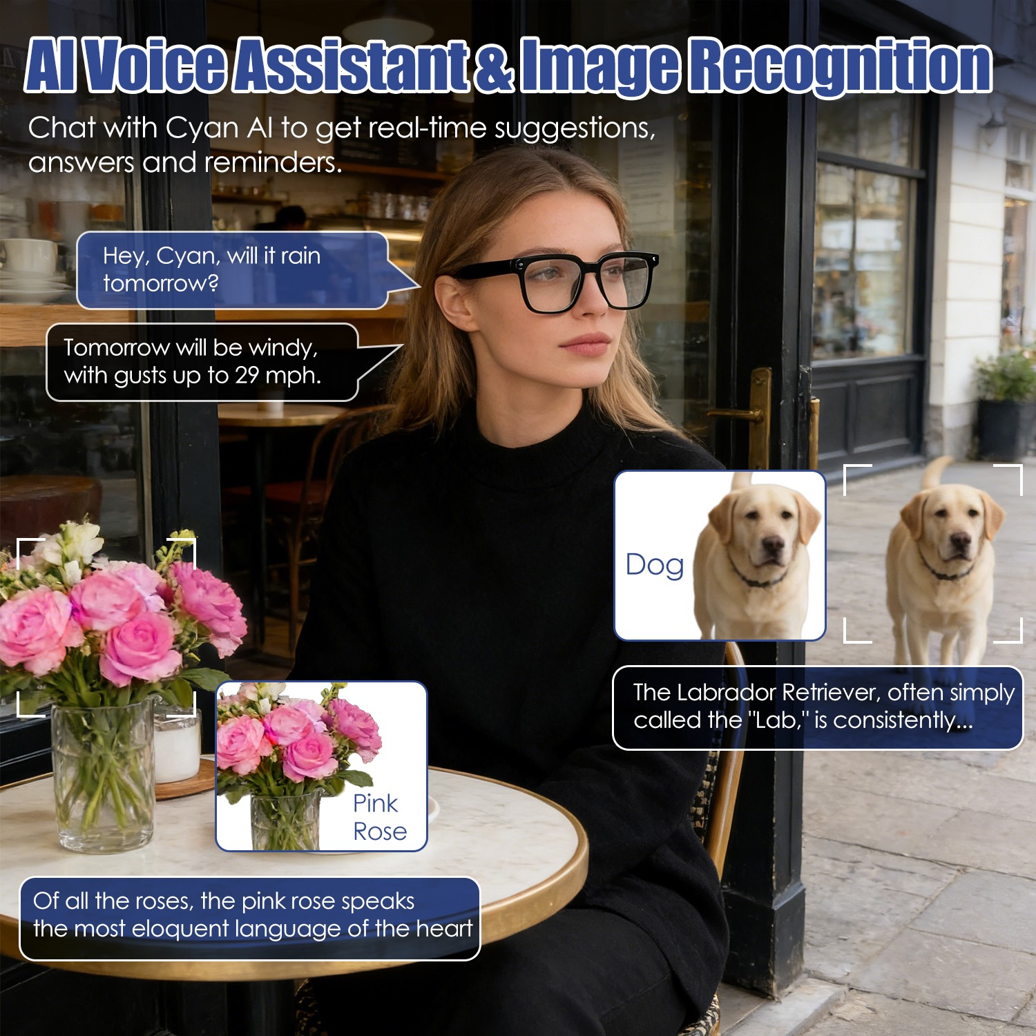 Smart glasses size dimensions